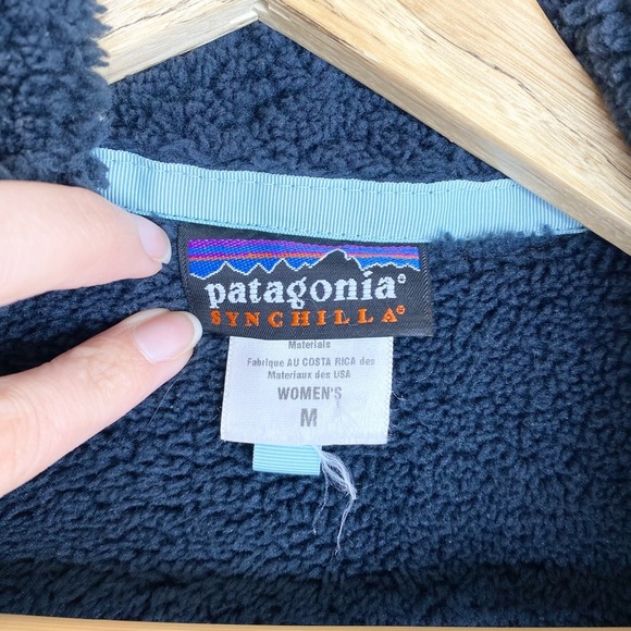 Patagonia Synchilla Black/Blue Sherpa Medium - Picture 6 of 8